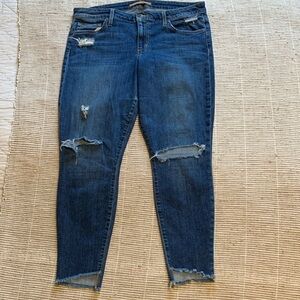 Joe's Jeans Distressed Indigo “The Blondie” Mid-Rise Skinny Jeans